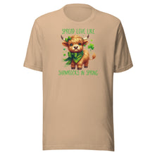 Load image into Gallery viewer, Spread Love Like Shamrocks In Spring (Highland Cows) Unisex t-shirt
