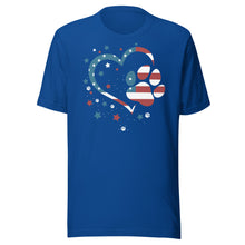 Load image into Gallery viewer, Patriotic Heart and Pet Paw Unisex t-shirt
