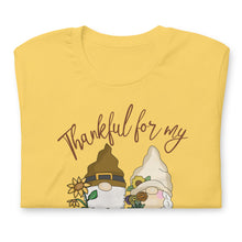 Load image into Gallery viewer, Thankful For My Gnomies Unisex t-shirt (Lighter Colors)
