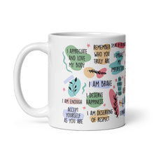 Load image into Gallery viewer, Self Love Affirmations White glossy mug
