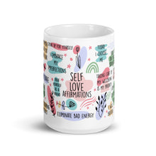 Load image into Gallery viewer, Self Love Affirmations White glossy mug
