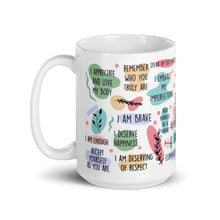 Load image into Gallery viewer, Self Love Affirmations White glossy mug
