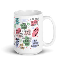 Load image into Gallery viewer, Self Love Affirmations White glossy mug
