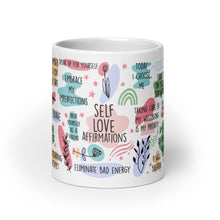 Load image into Gallery viewer, Self Love Affirmations White glossy mug
