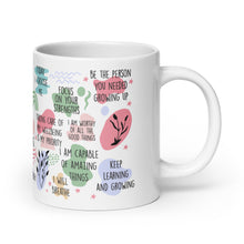 Load image into Gallery viewer, Self Love Affirmations White glossy mug
