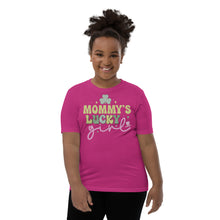 Load image into Gallery viewer, Mommy&#39;s Lucky Girl Youth Short Sleeve T-Shirt
