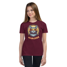 Load image into Gallery viewer, Cute Cat Eclipse Youth Short Sleeve T-Shirt
