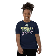 Load image into Gallery viewer, Mommy&#39;s Lucky Girl Youth Short Sleeve T-Shirt
