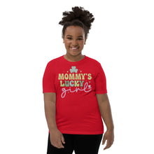 Load image into Gallery viewer, Mommy&#39;s Lucky Girl Youth Short Sleeve T-Shirt
