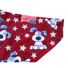 Load image into Gallery viewer, Over the Collar Dog Bandana - Patriotic Dog, Stars and Flags
