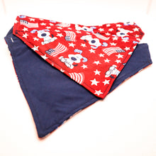 Load image into Gallery viewer, Over the Collar Dog Bandana - Patriotic Dog, Stars and Flags
