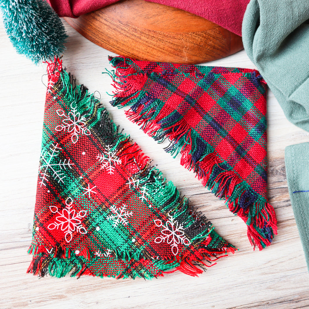 Classic Christmas Fringed Bandanas (Set of 2)