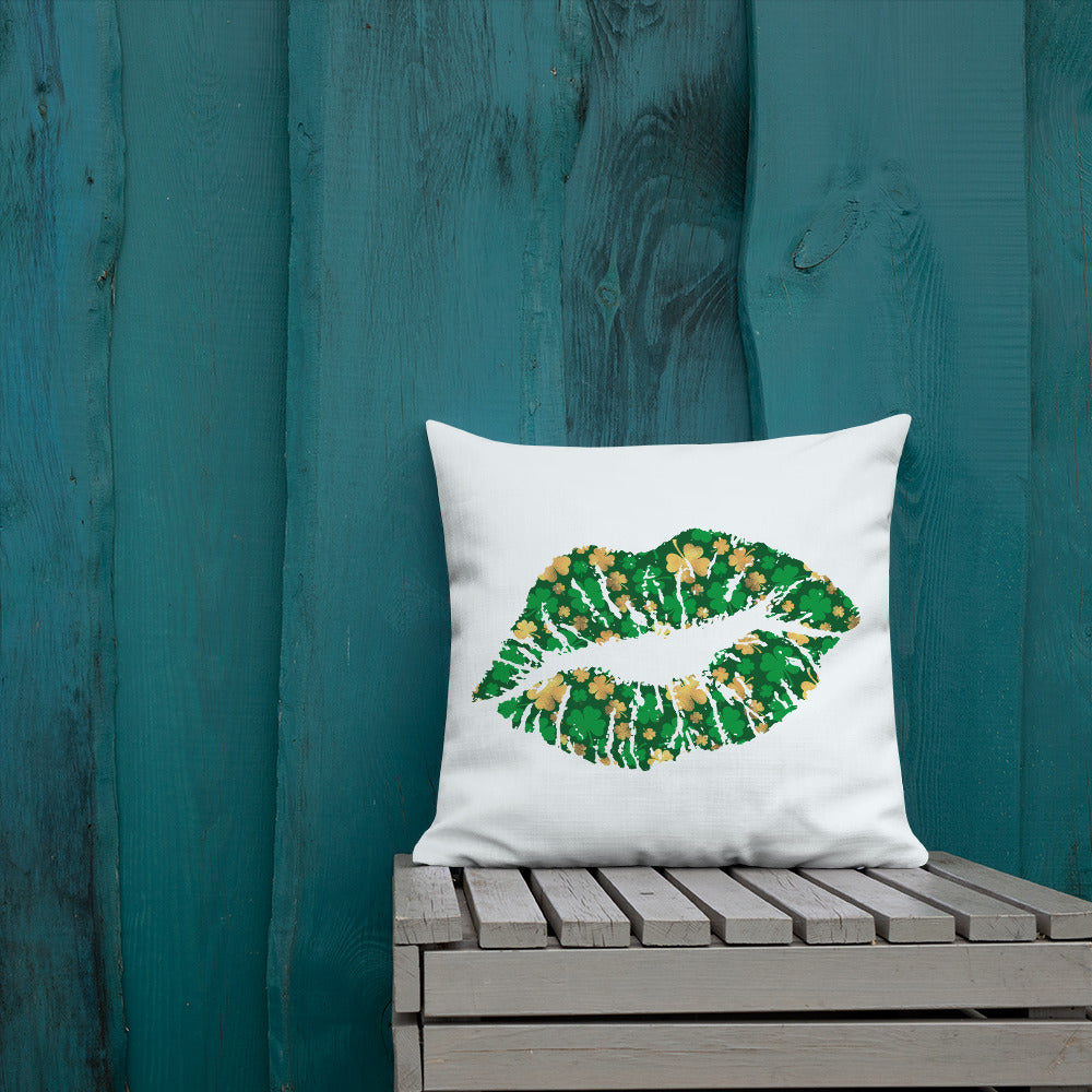 Kiss Me I'm Irish Two-Sided Print Premium Pillow