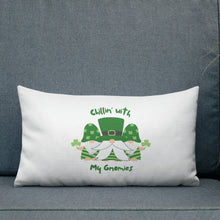 Load image into Gallery viewer, Chillin with My Gnomies St Patrick&#39;s Day Premium Pillow
