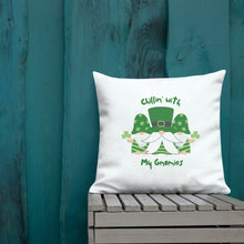 Load image into Gallery viewer, Chillin with My Gnomies St Patrick&#39;s Day Premium Pillow
