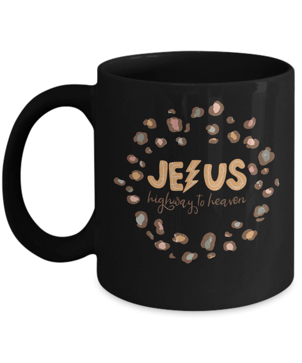 Inspirational Mug - Jesus Highway to Heaven (Black)