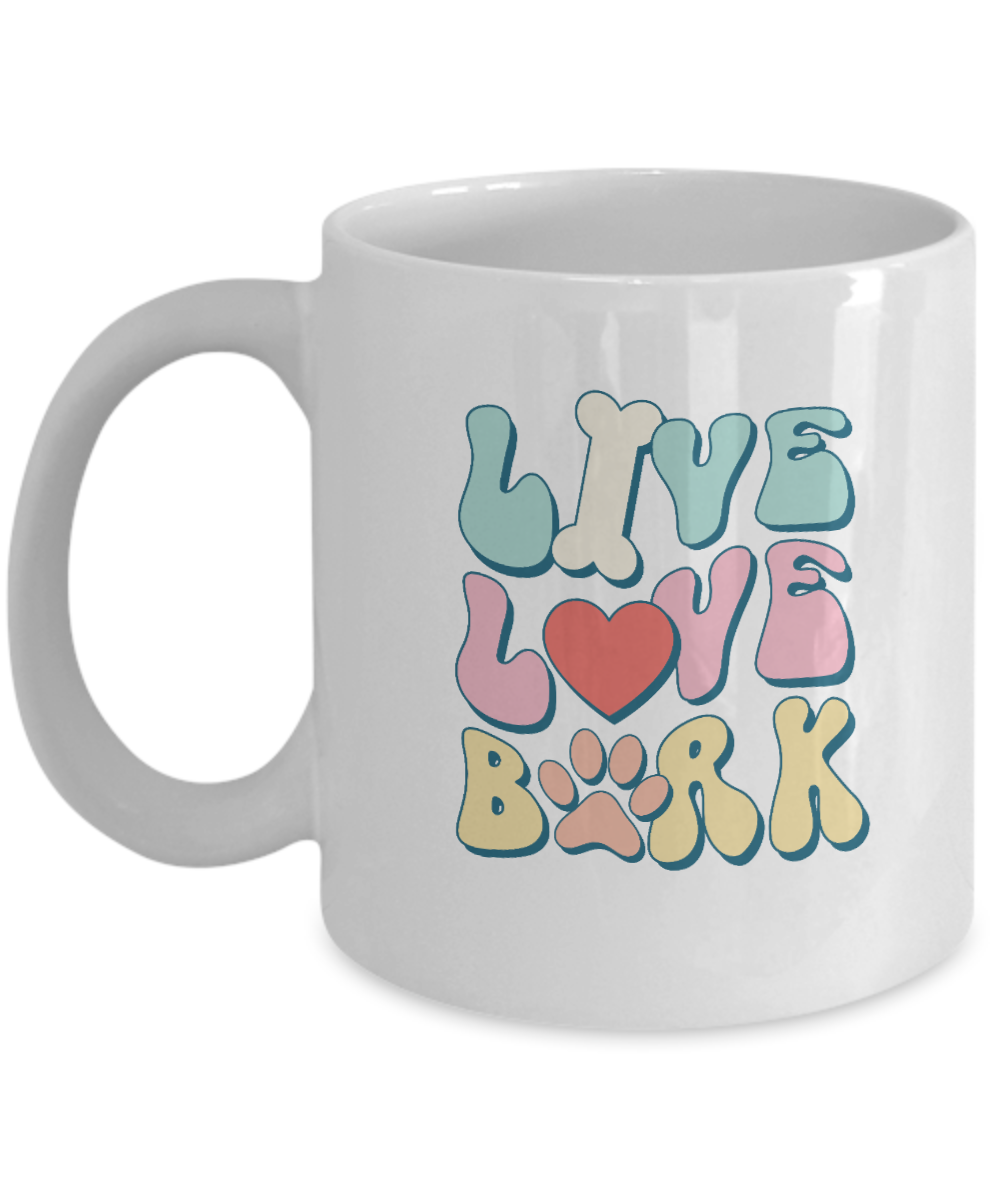 Dog Lover Mug - Live Love Bark (White)