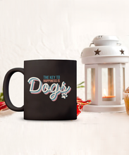 Load image into Gallery viewer, Dog Lover Mug - Key to Happiness is Dogs (Black)
