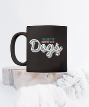 Load image into Gallery viewer, Dog Lover Mug - Key to Happiness is Dogs (Black)
